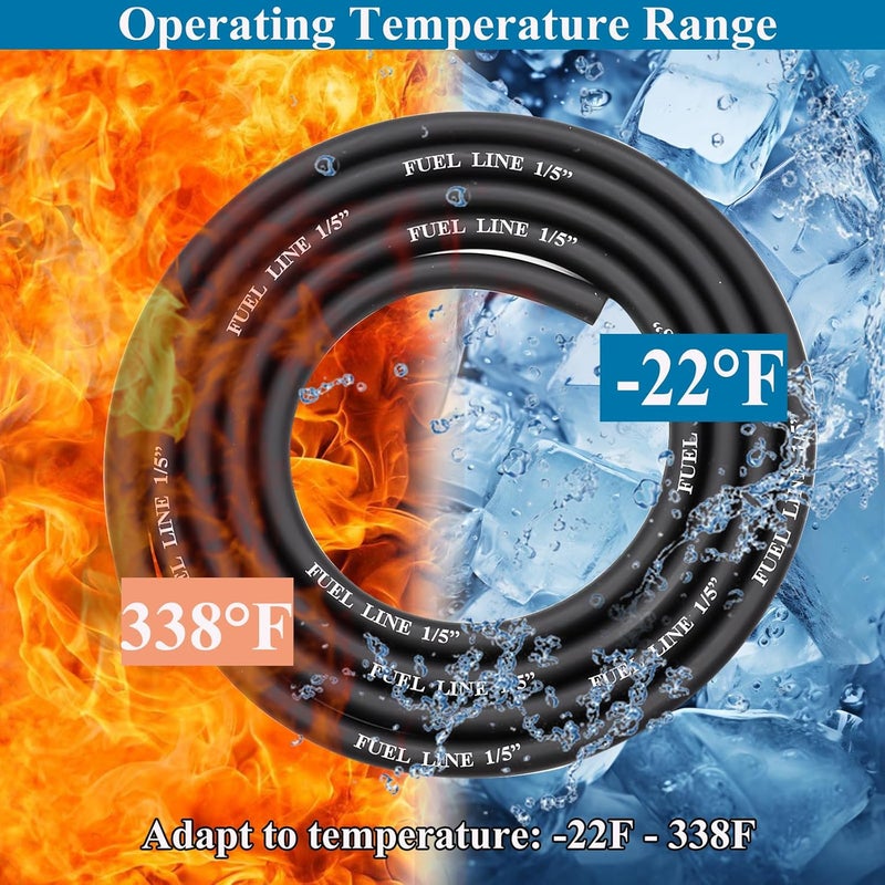 Sunxeke 6 Feet 1/5 Inch ID Fuel Line with 20Pcs Hose Clamps,5.5mm Gas Tube Fuel Hose for Dirt Bike ATV Mowing Machine Go Kart Pocket Bike - Image 4
